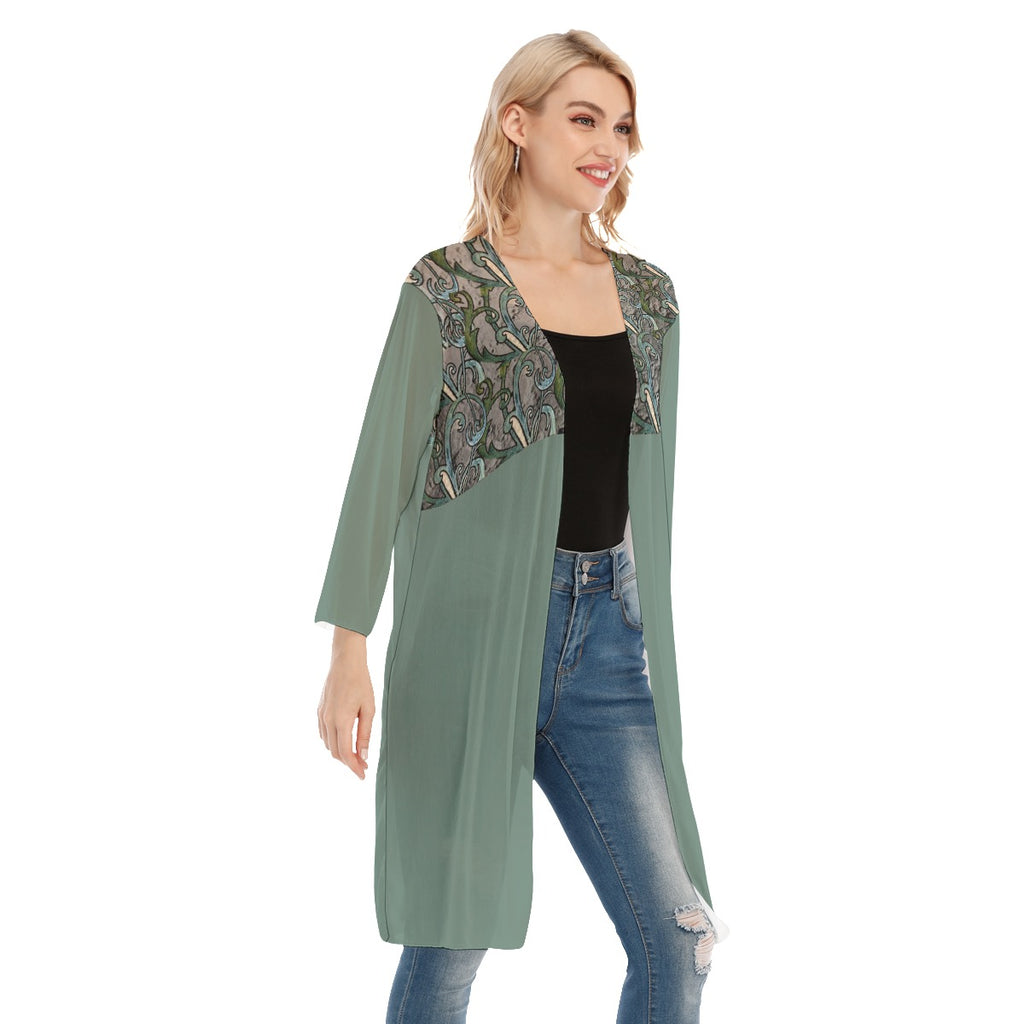 Beautifful Moon Women's V-neck Mesh Cardigan