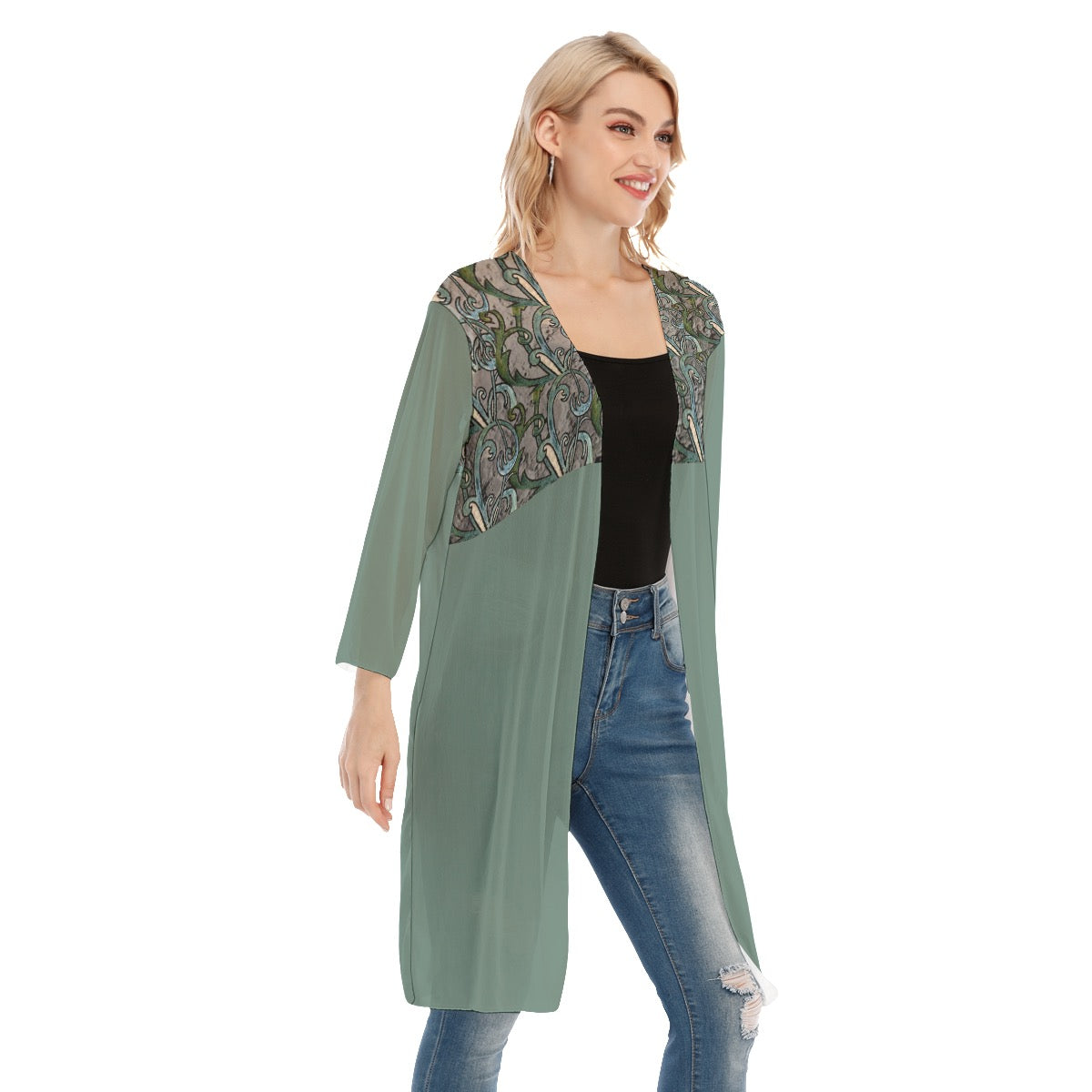Beautifful Moon Women's V-neck Mesh Cardigan