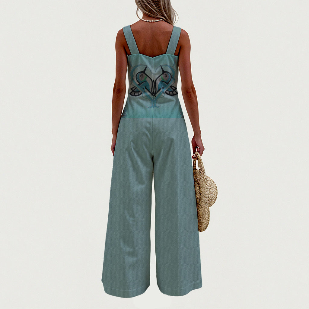Love Birds Women's Wide-Leg Jumpsuit