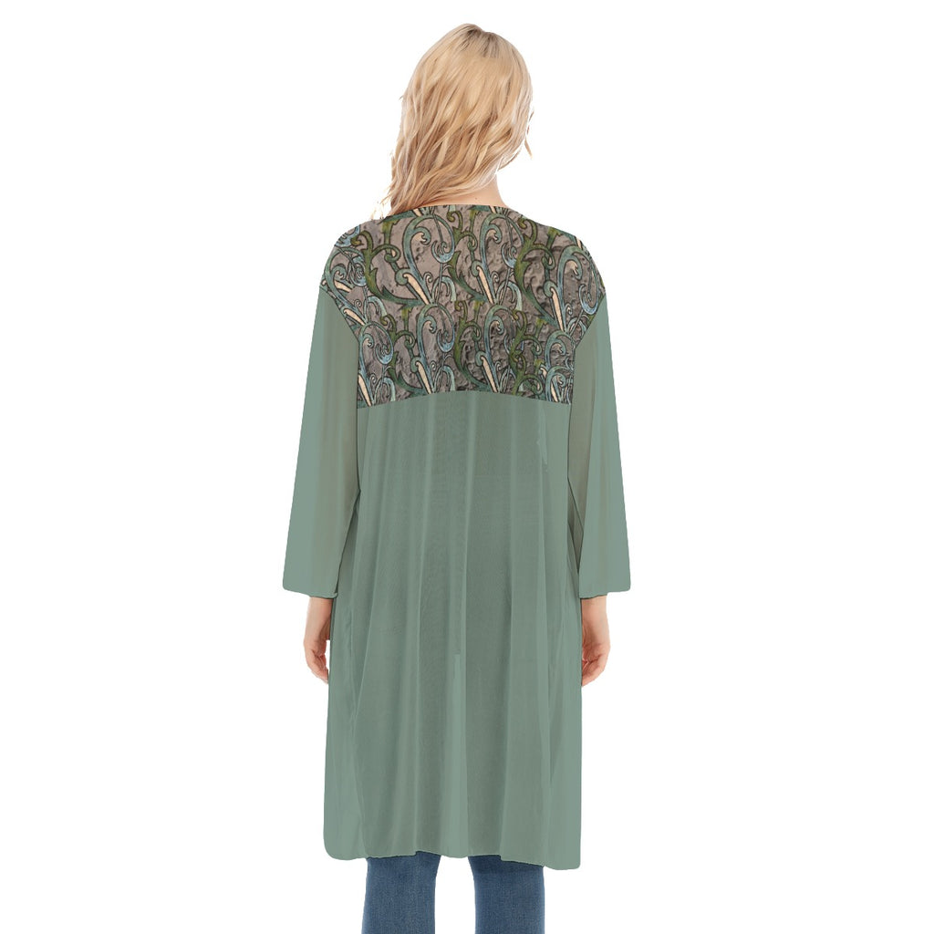 Beautifful Moon Women's V-neck Mesh Cardigan