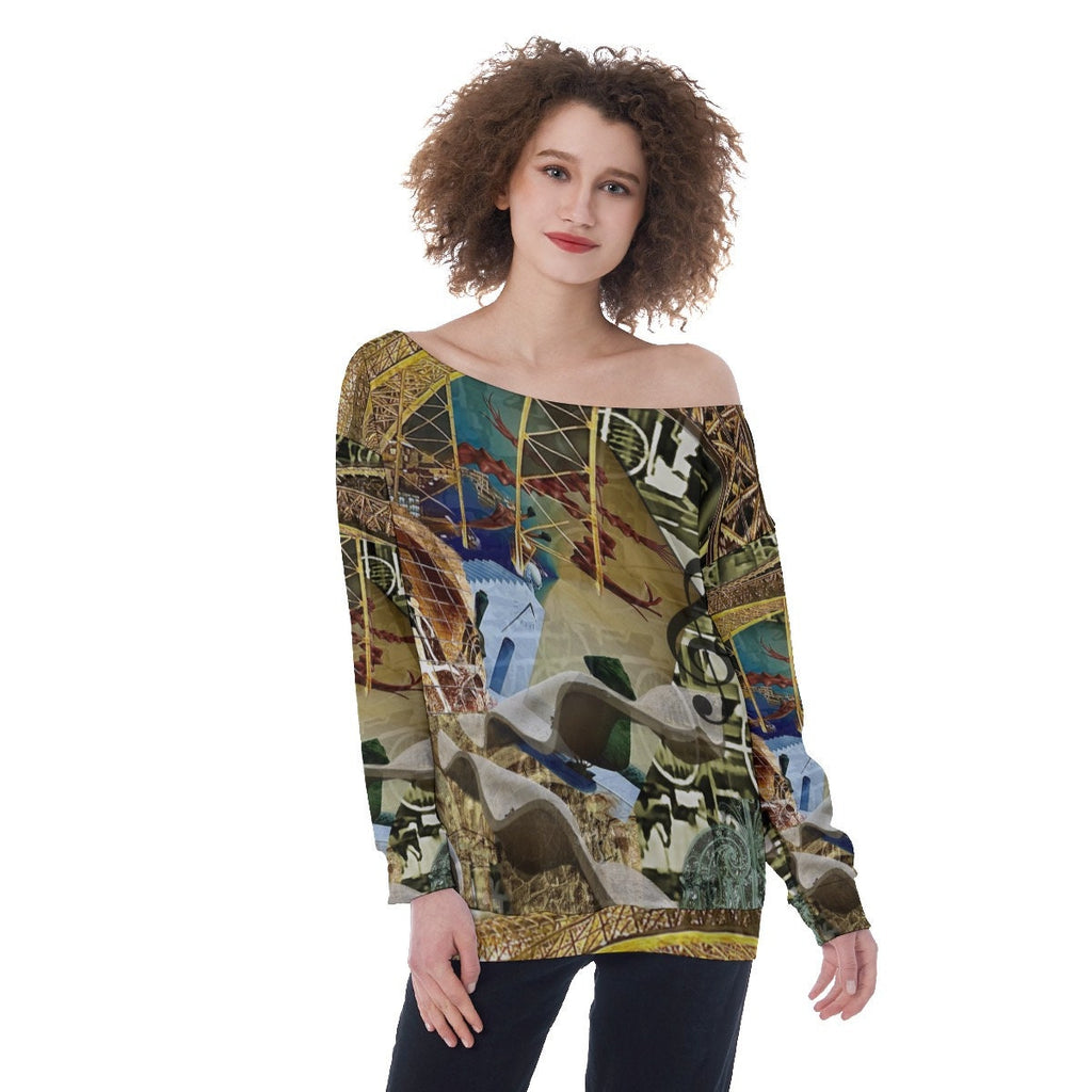 Hope Lives Series - Oversized Women's Off-Shoulder Sweatshirt