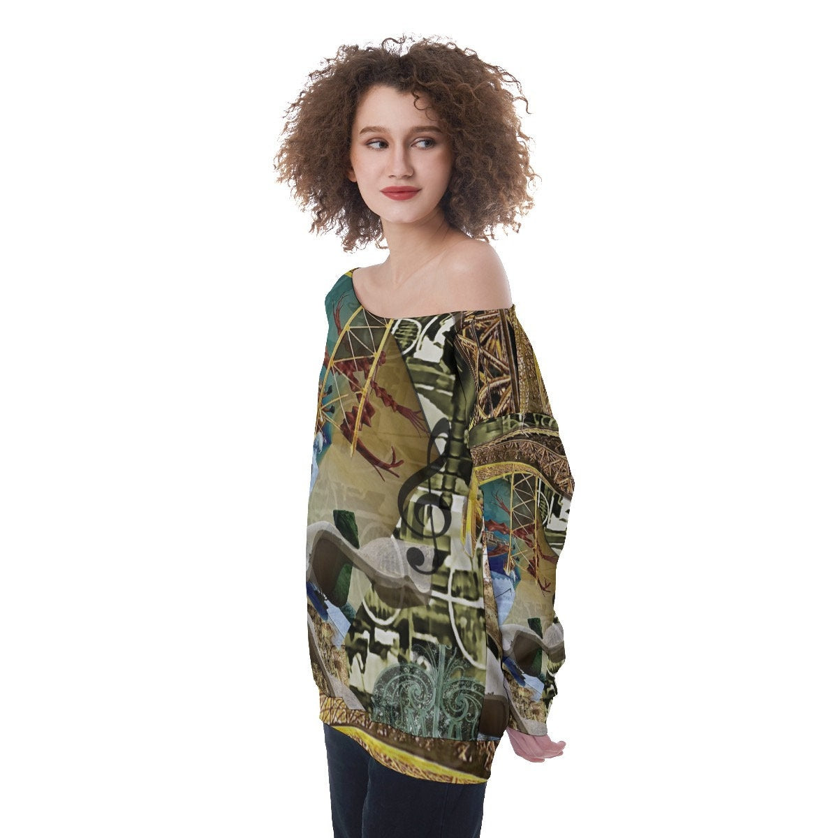 Hope Lives Series - Oversized Women's Off-Shoulder Sweatshirt