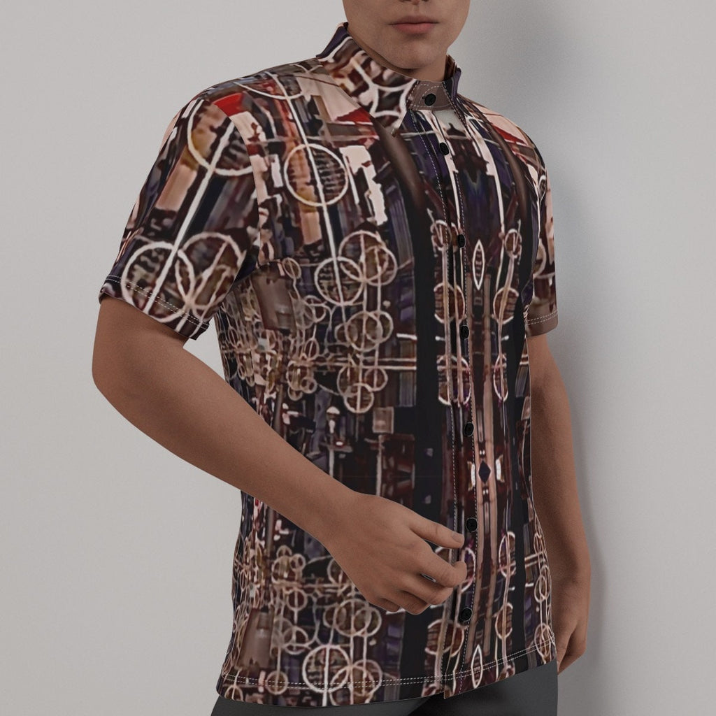 Porto Abstract Men's Short Sleeve Button Down