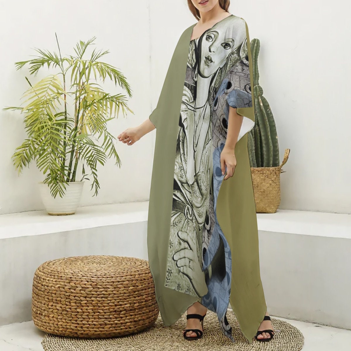 Portugal Greens Silk Kaftan