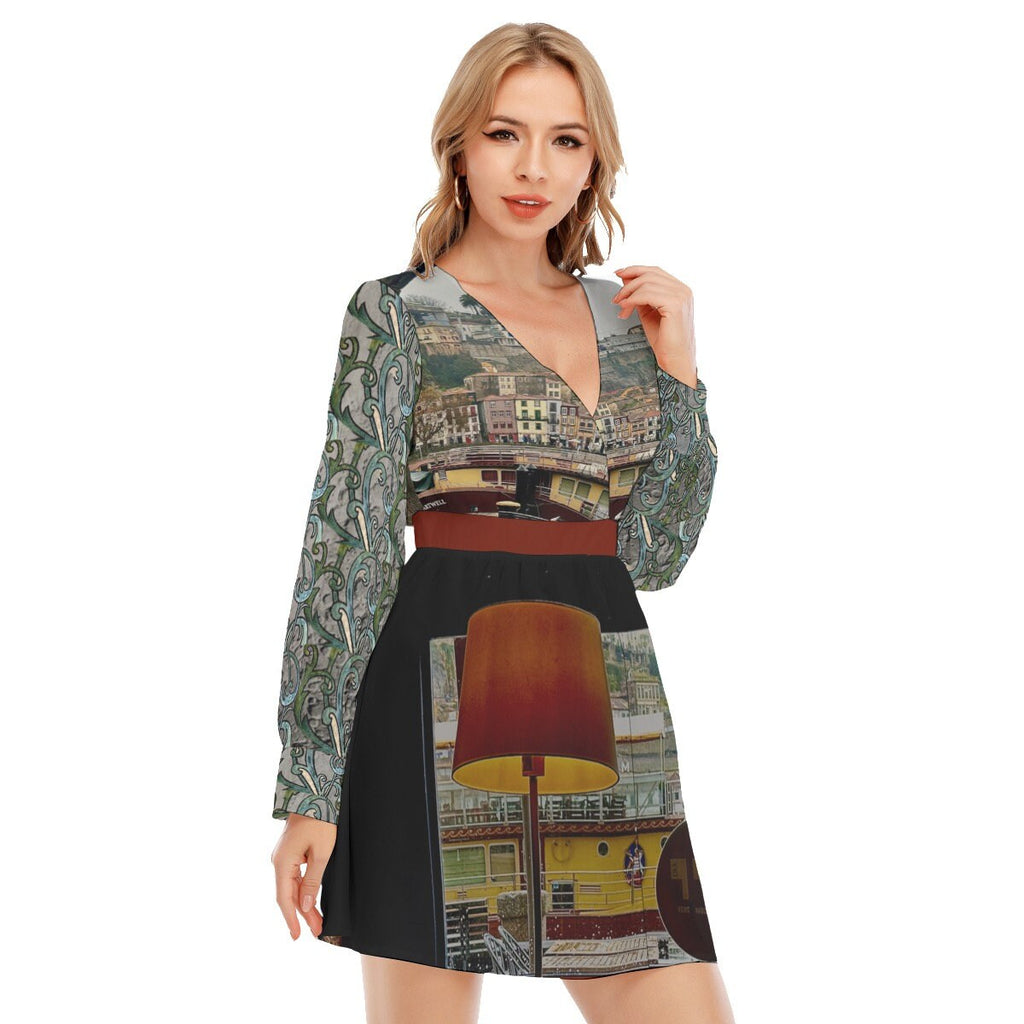 Window View Wrap Style Dress