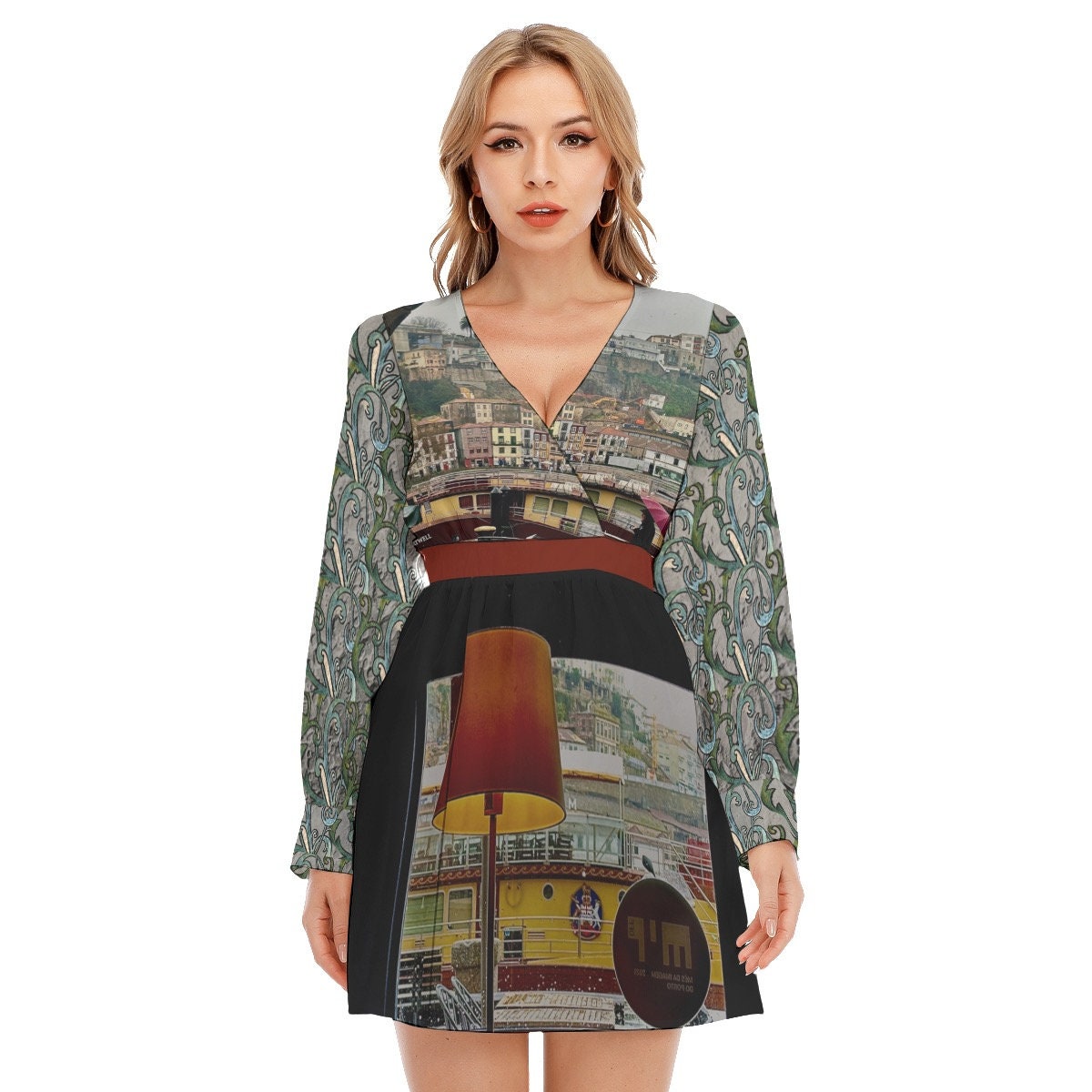 Window View Wrap Style Dress