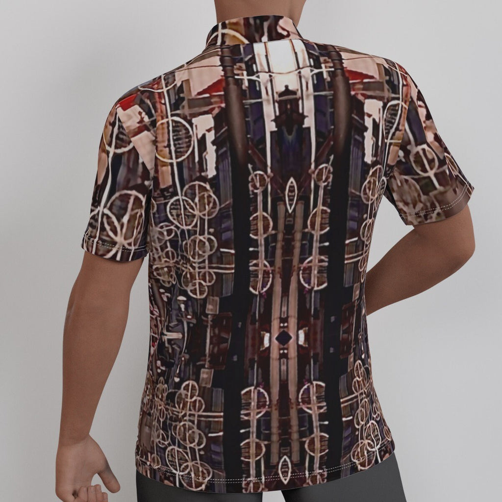 Porto Abstract Men's Short Sleeve Button Down