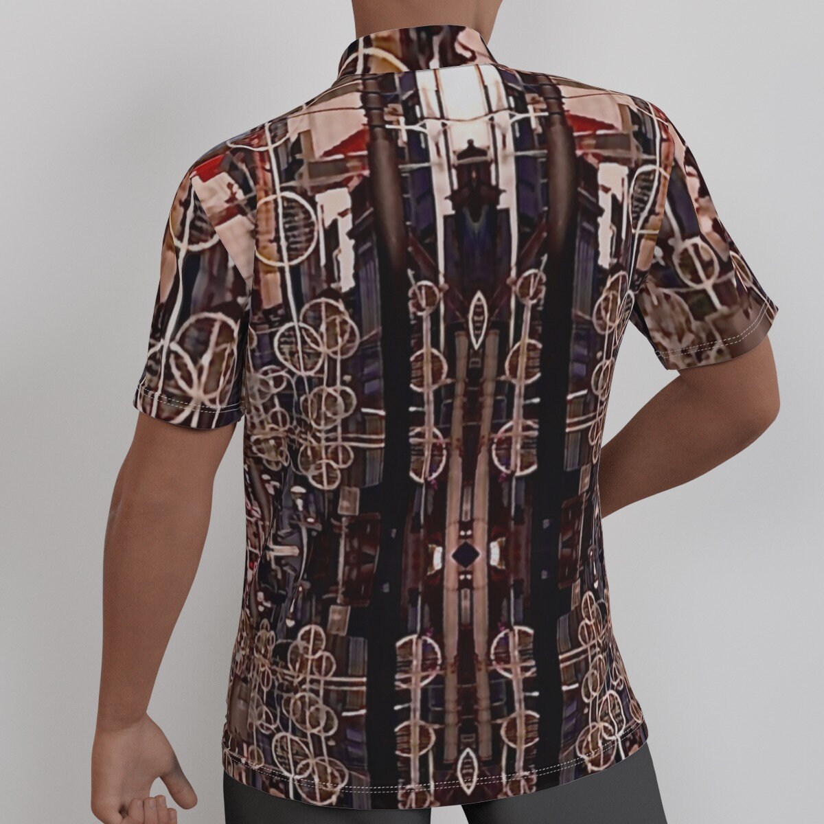 Porto Abstract Men's Short Sleeve Button Down