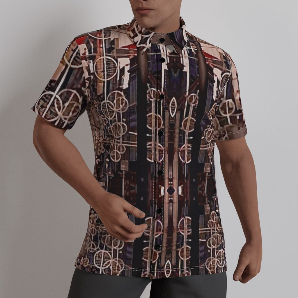 Porto Abstract Men's Short Sleeve Button Down