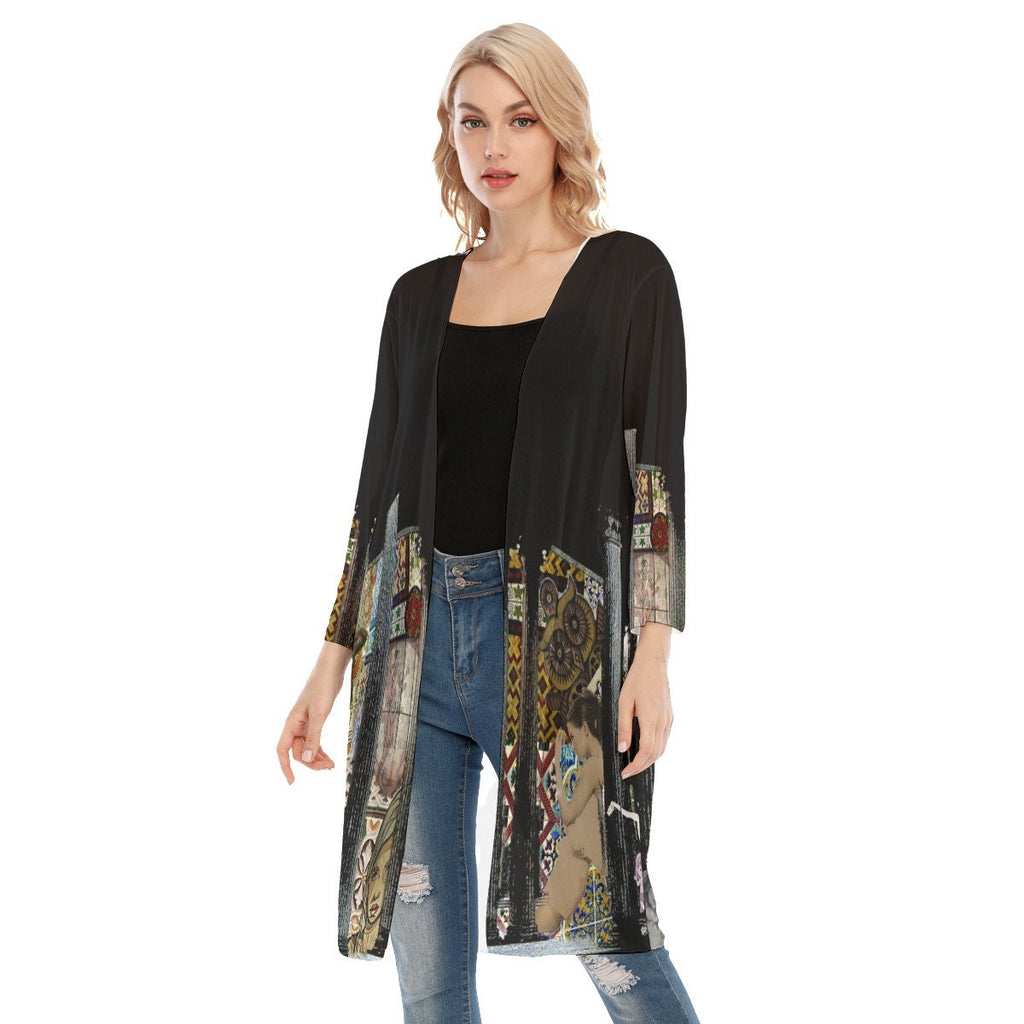 Mystery Women's V-neck Mesh Cardigan