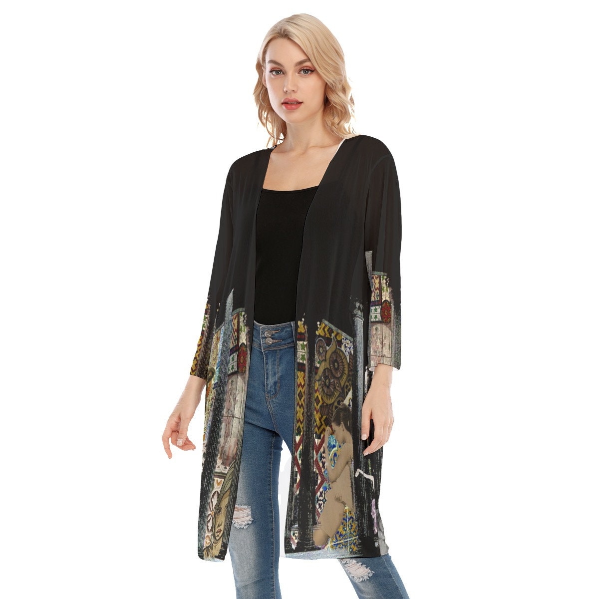 Mystery Women's V-neck Mesh Cardigan