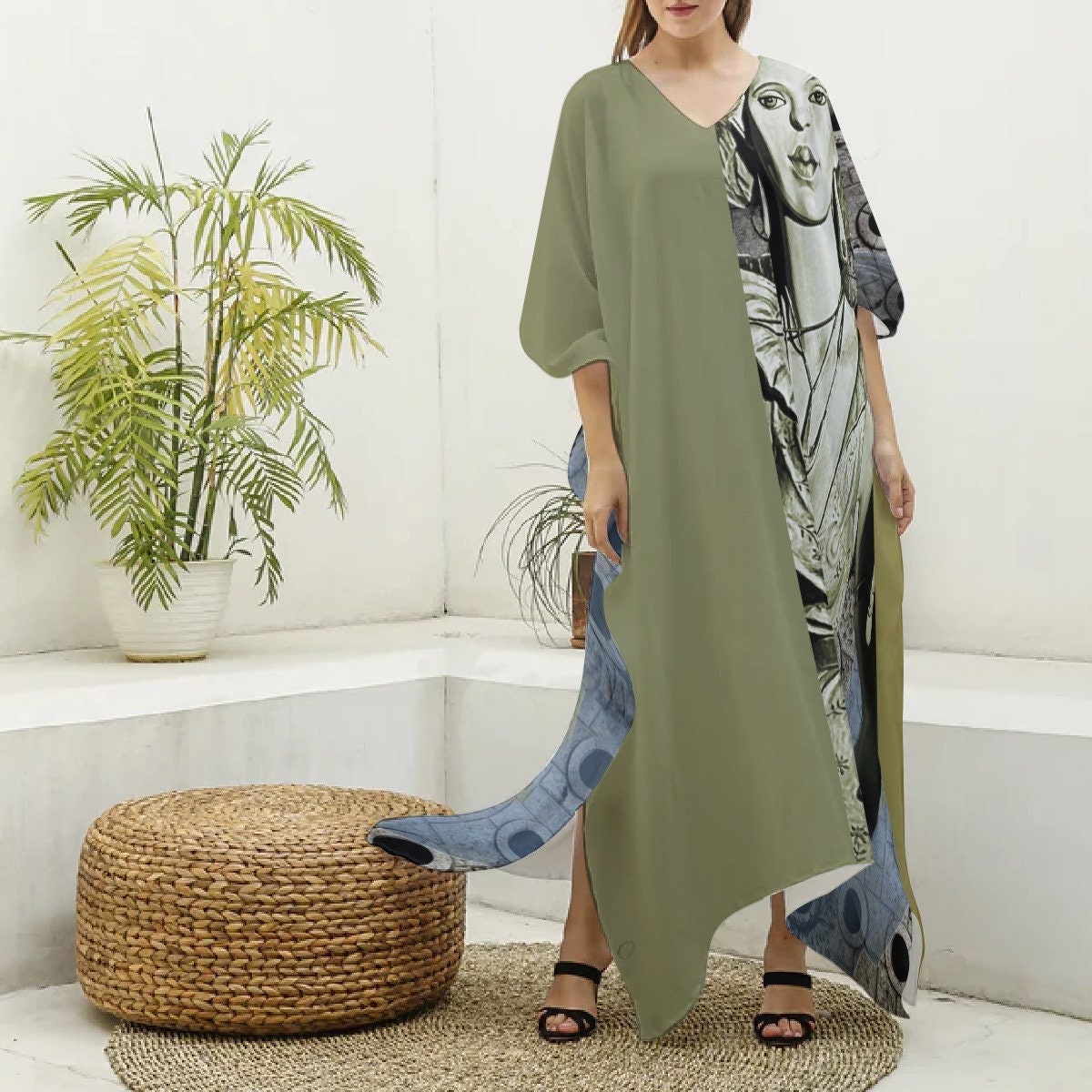 Portugal Greens Silk Kaftan