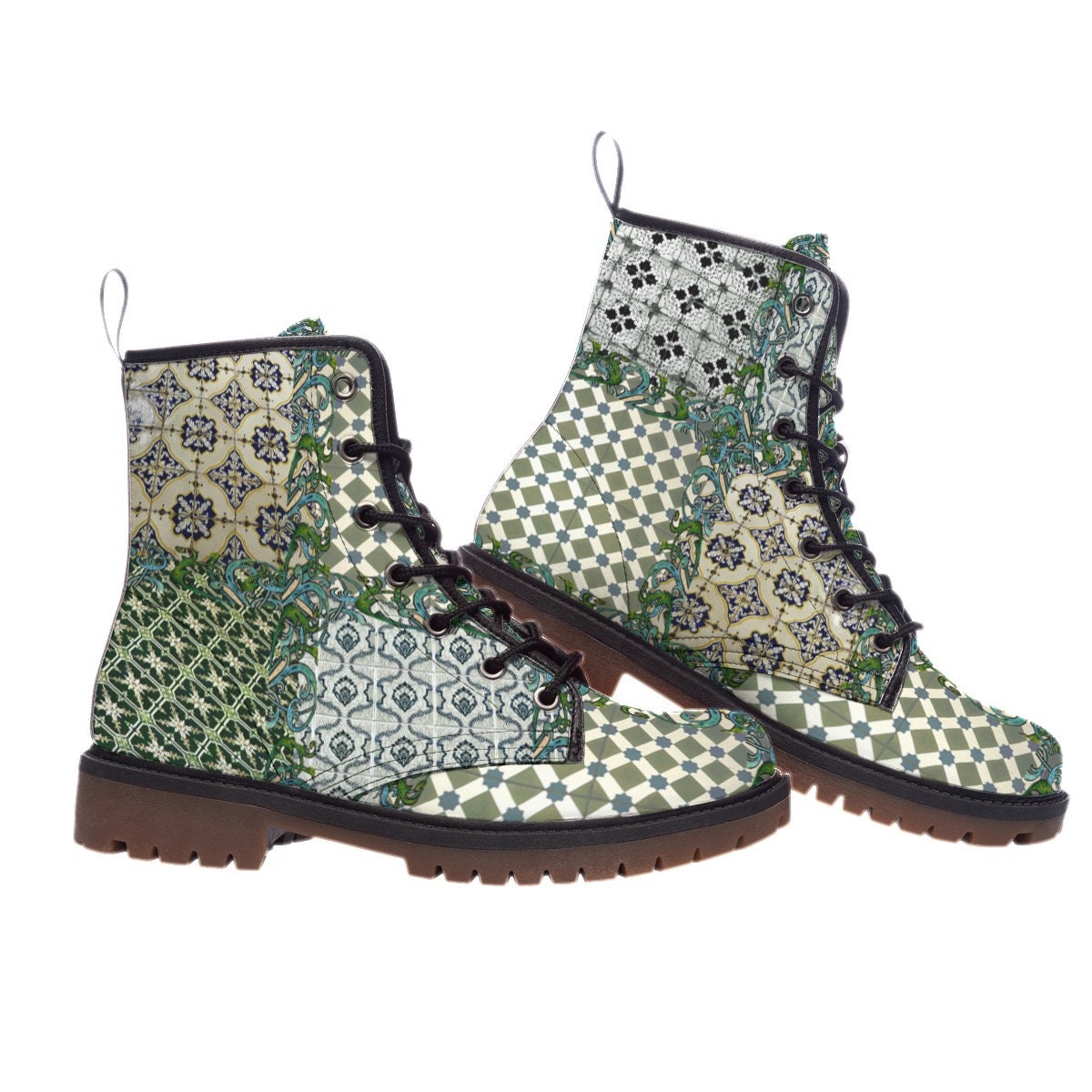 Portugal Tile Print Women's Boots: Stylish Fashion Footwear