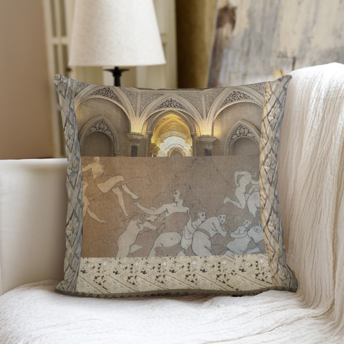 Portugal Arches  Couch Pillow w/filling