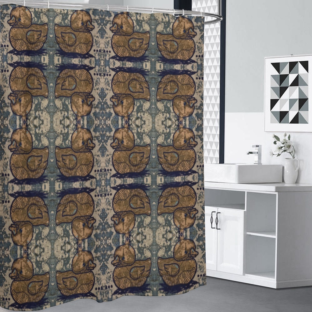 Graffiti Duck Shower Curtain