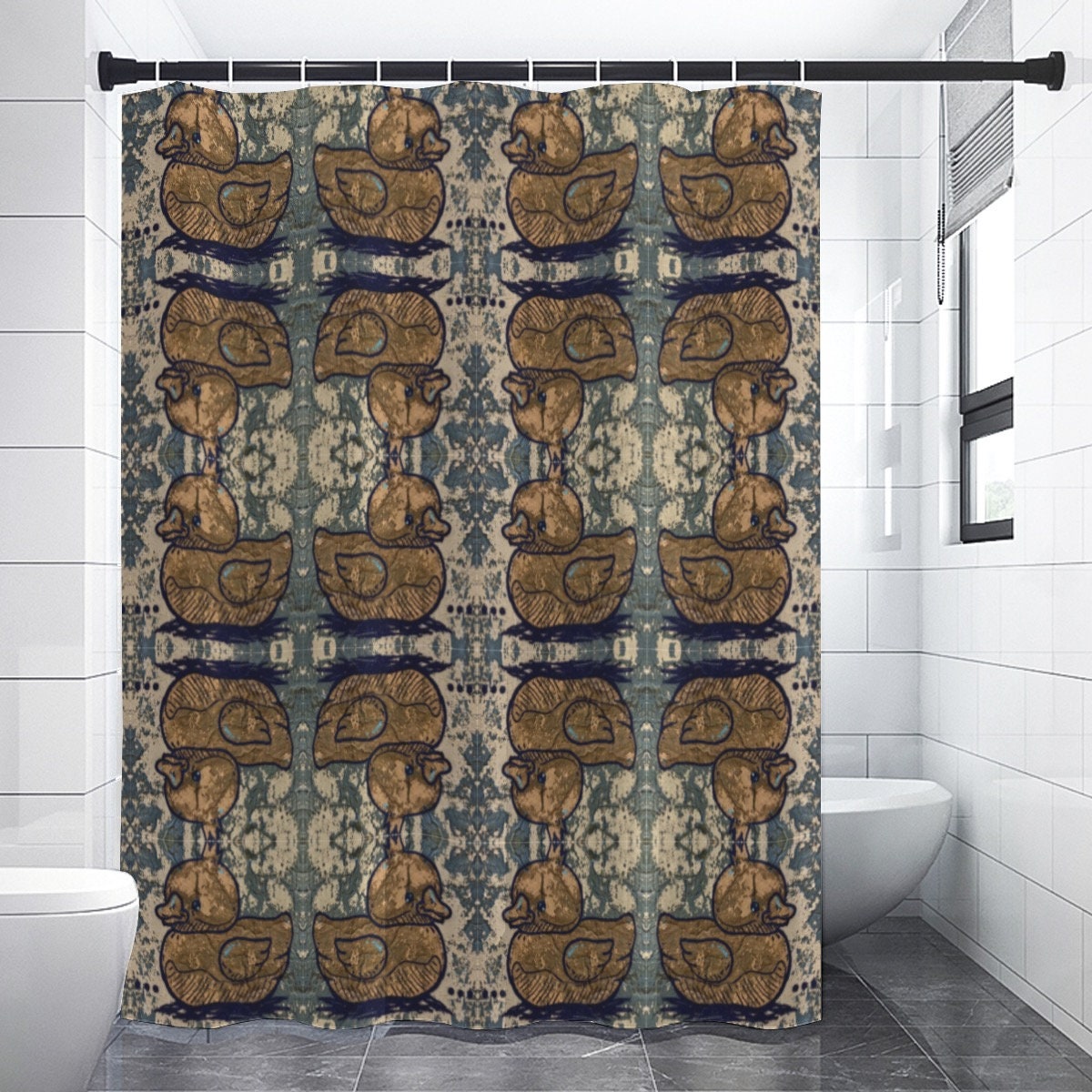 Graffiti Duck Shower Curtain