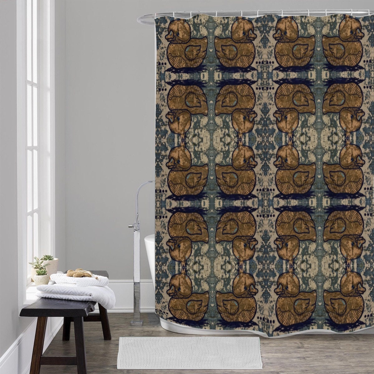 Graffiti Duck Shower Curtain