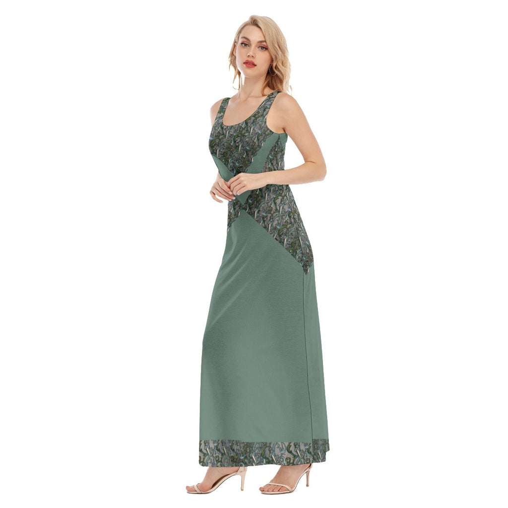 Beautiful Moon Women's Sleeveless Maxi Dress: Jersey Tank Sundress