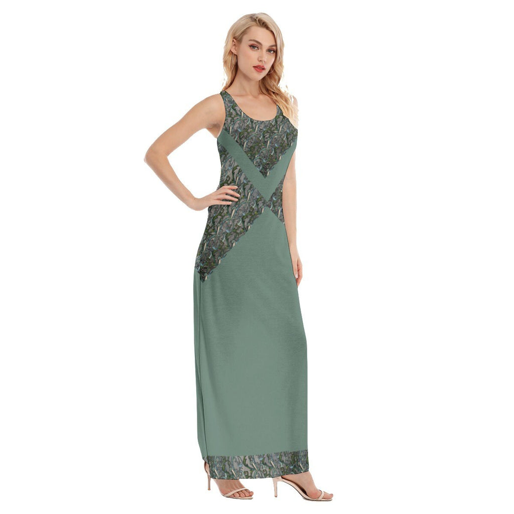 Beautiful Moon Women's Sleeveless Maxi Dress: Jersey Tank Sundress