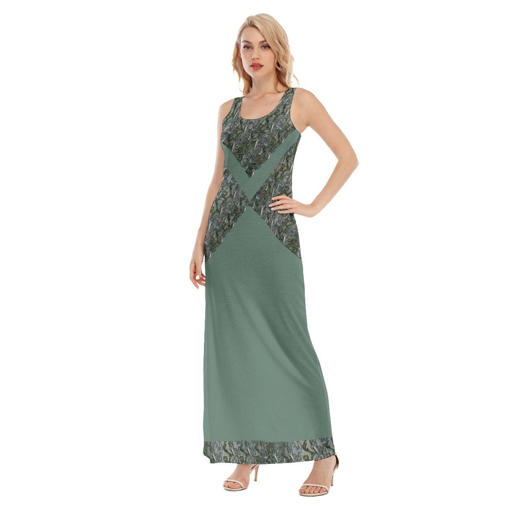Beautiful Moon Women's Sleeveless Maxi Dress: Jersey Tank Sundress