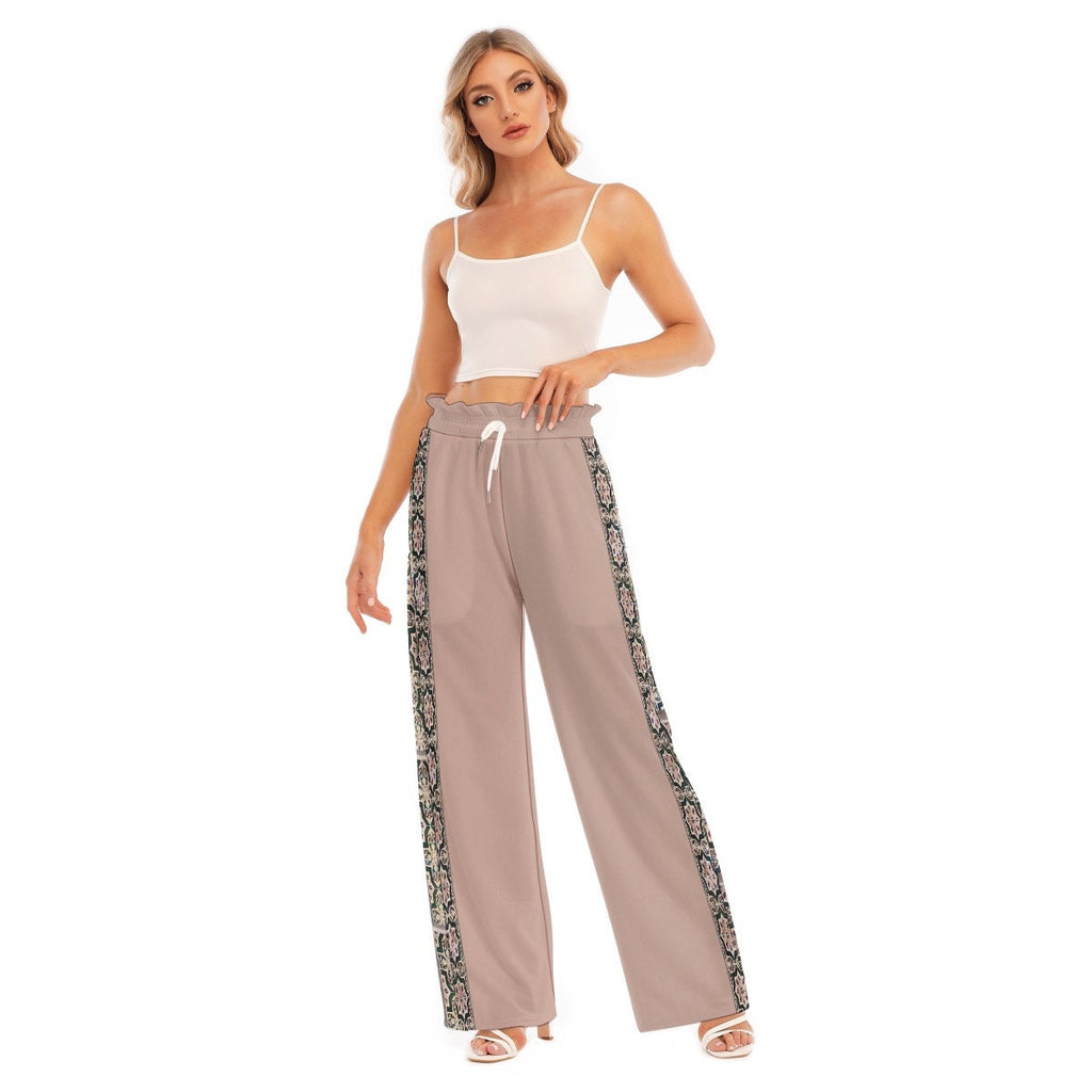 Porto Flower Waist Fungus Edge Wide Leg Pants