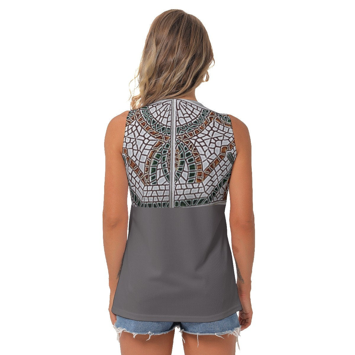 Soft Tile Women's Sleeveless V-Neck top
