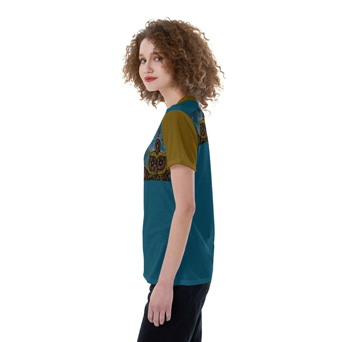 Owl Graffiti V-Neck Summer Top