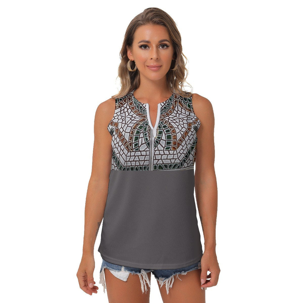 Soft Tile Women's Sleeveless V-Neck top