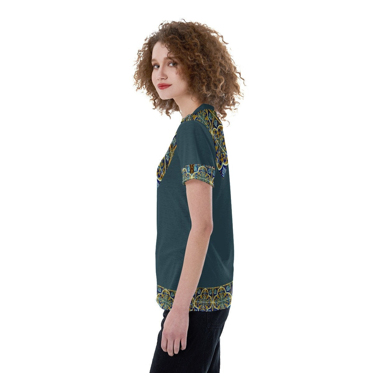 Green Dreams of Portugal V-Neck Summer Top