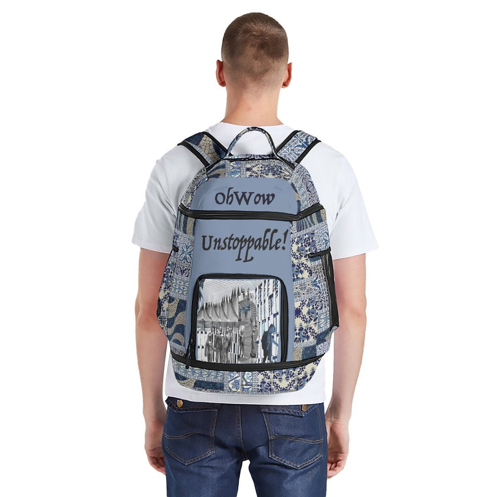 Portugal Blues Cloth Backpack: Water-Resistant Travel Sports Bag