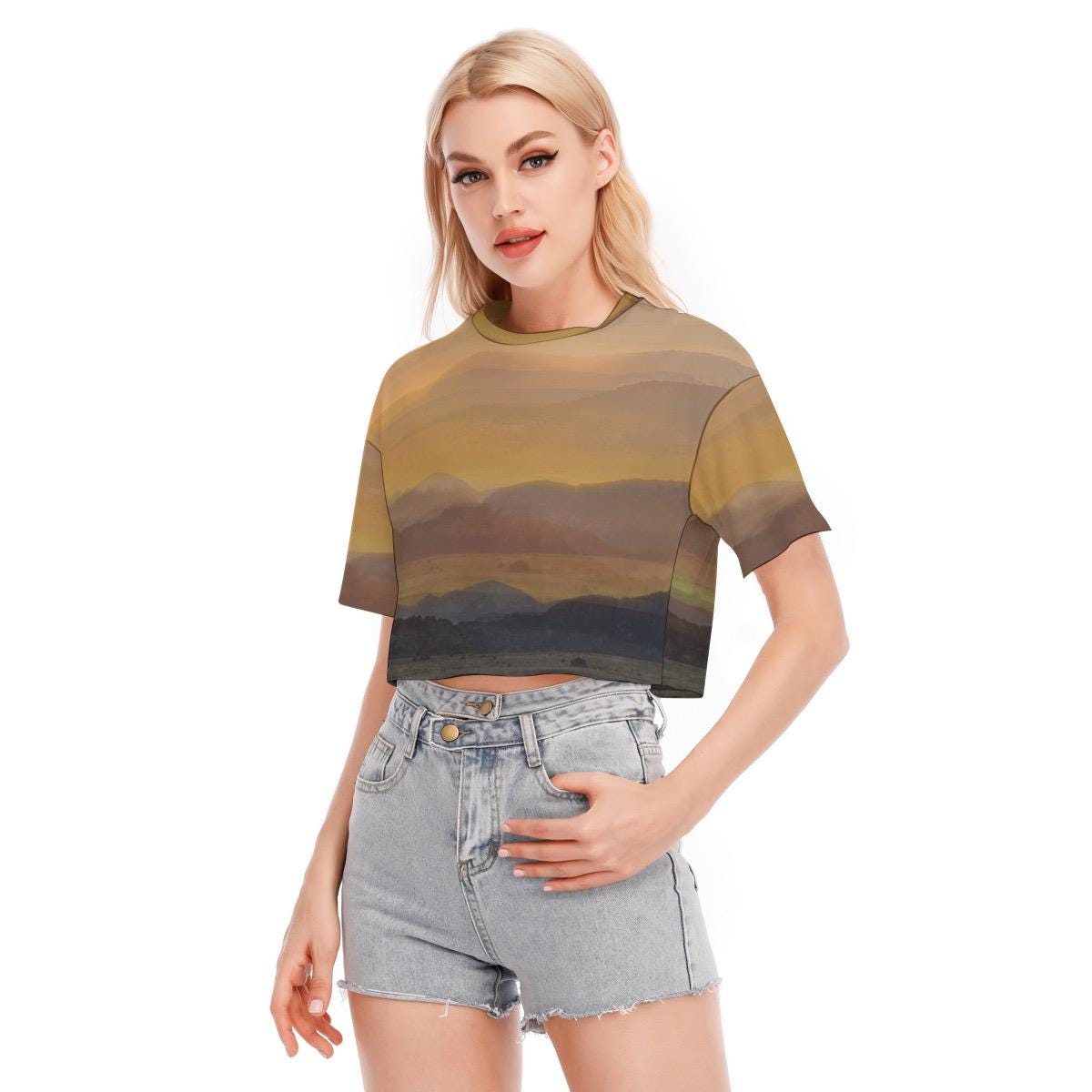 Essence of New Mexico Cropped Cotton T-Shirt