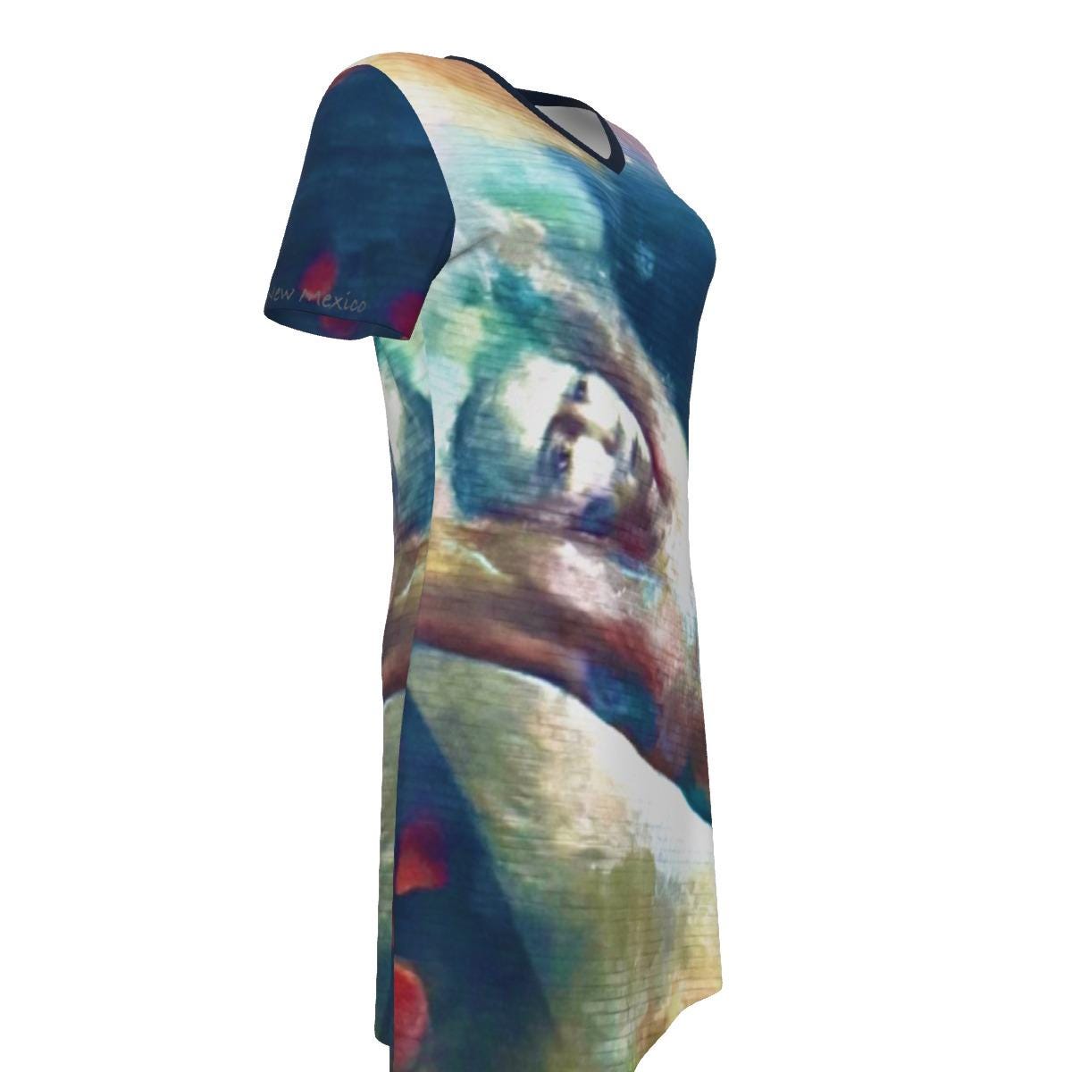 Male Mural New Mexico All Cotton Short Sleeve Dress