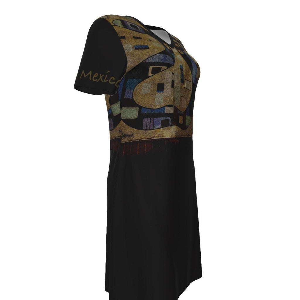 Snake Mural New Mexico All Cotton Short Sleeve Dress