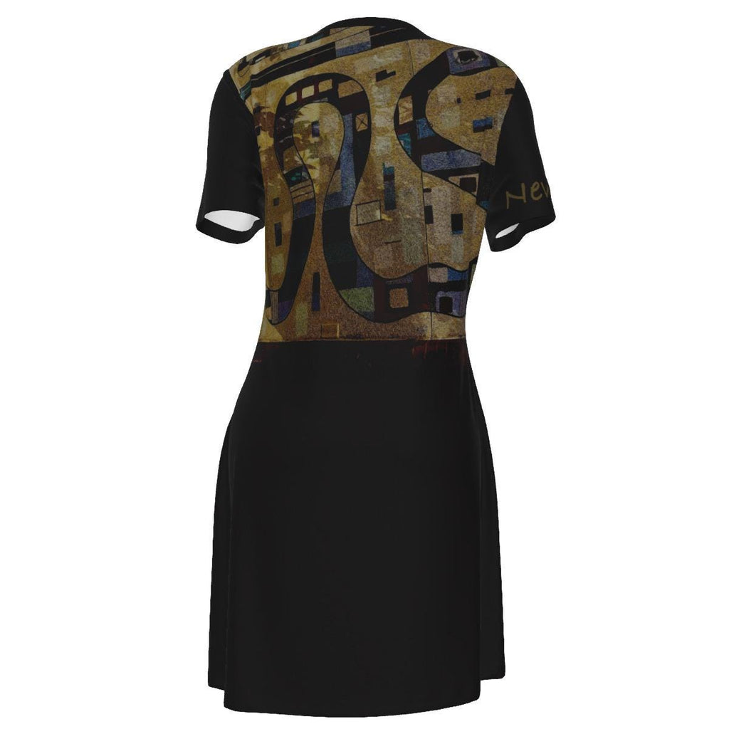 Snake Mural New Mexico All Cotton Short Sleeve Dress