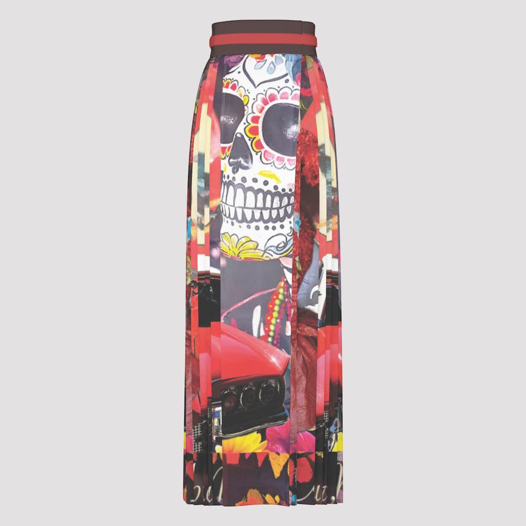 Day of the Dead ABQ Women Traditional Chinese Pleated Skirt