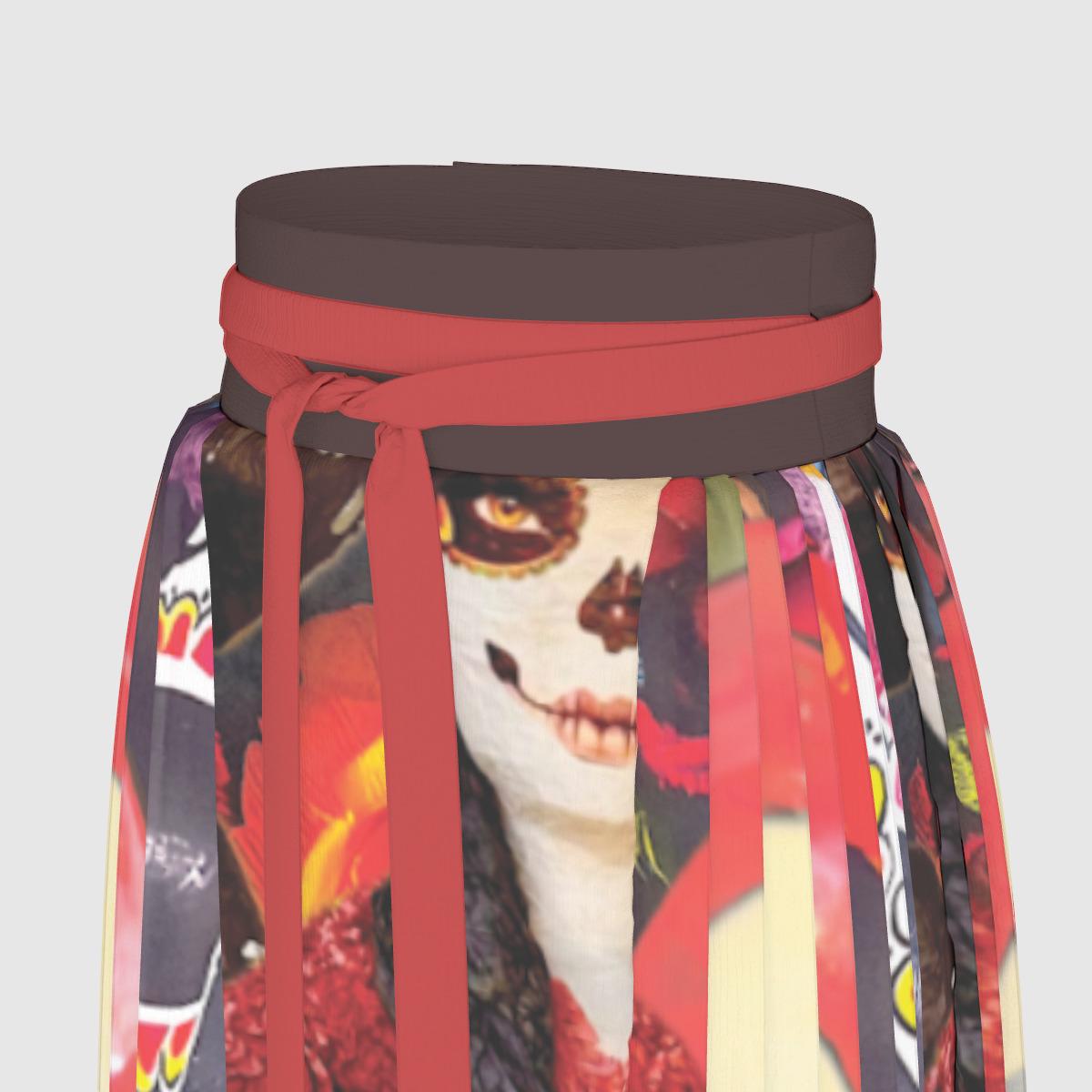 Day of the Dead ABQ Women Traditional Chinese Pleated Skirt
