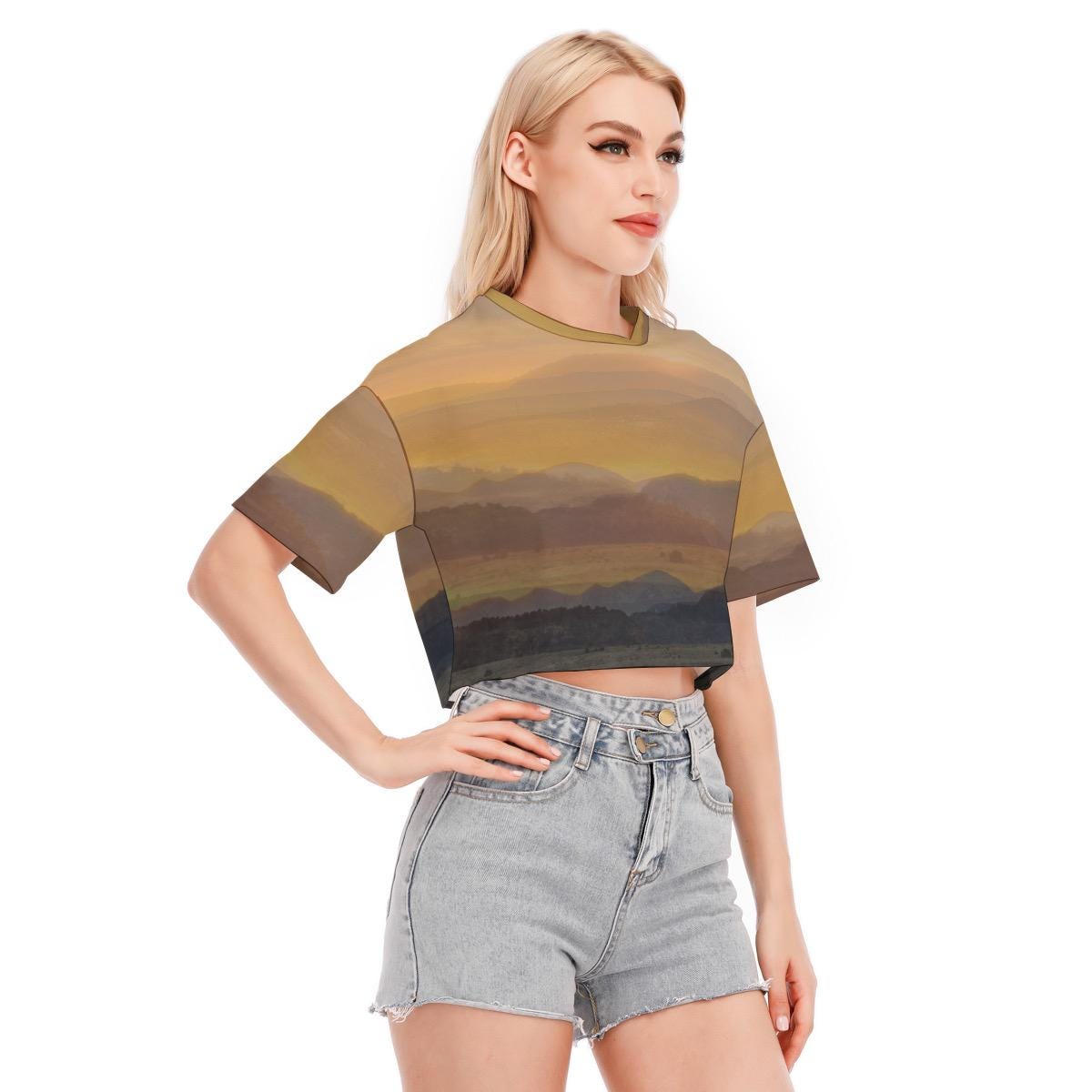 Essence of New Mexico Cropped Cotton T-Shirt