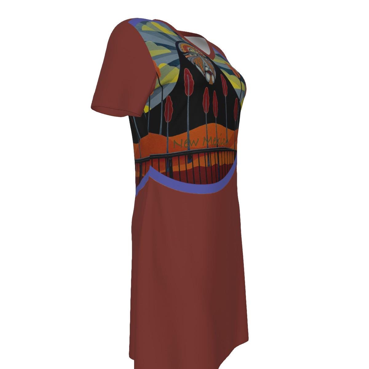 Aztec New Mexico All Cotton Short Sleeve Dress