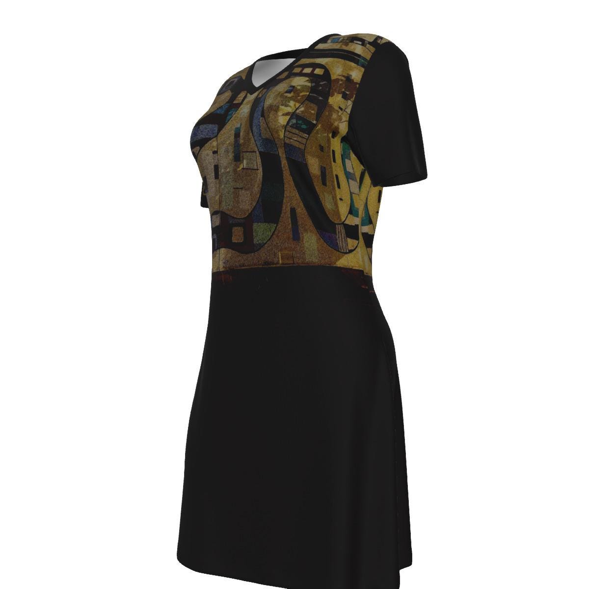 Snake Mural New Mexico All Cotton Short Sleeve Dress