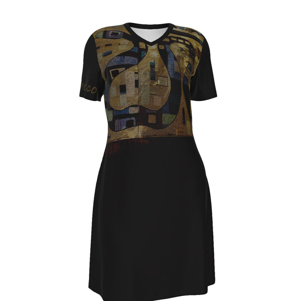 Snake Mural New Mexico All Cotton Short Sleeve Dress