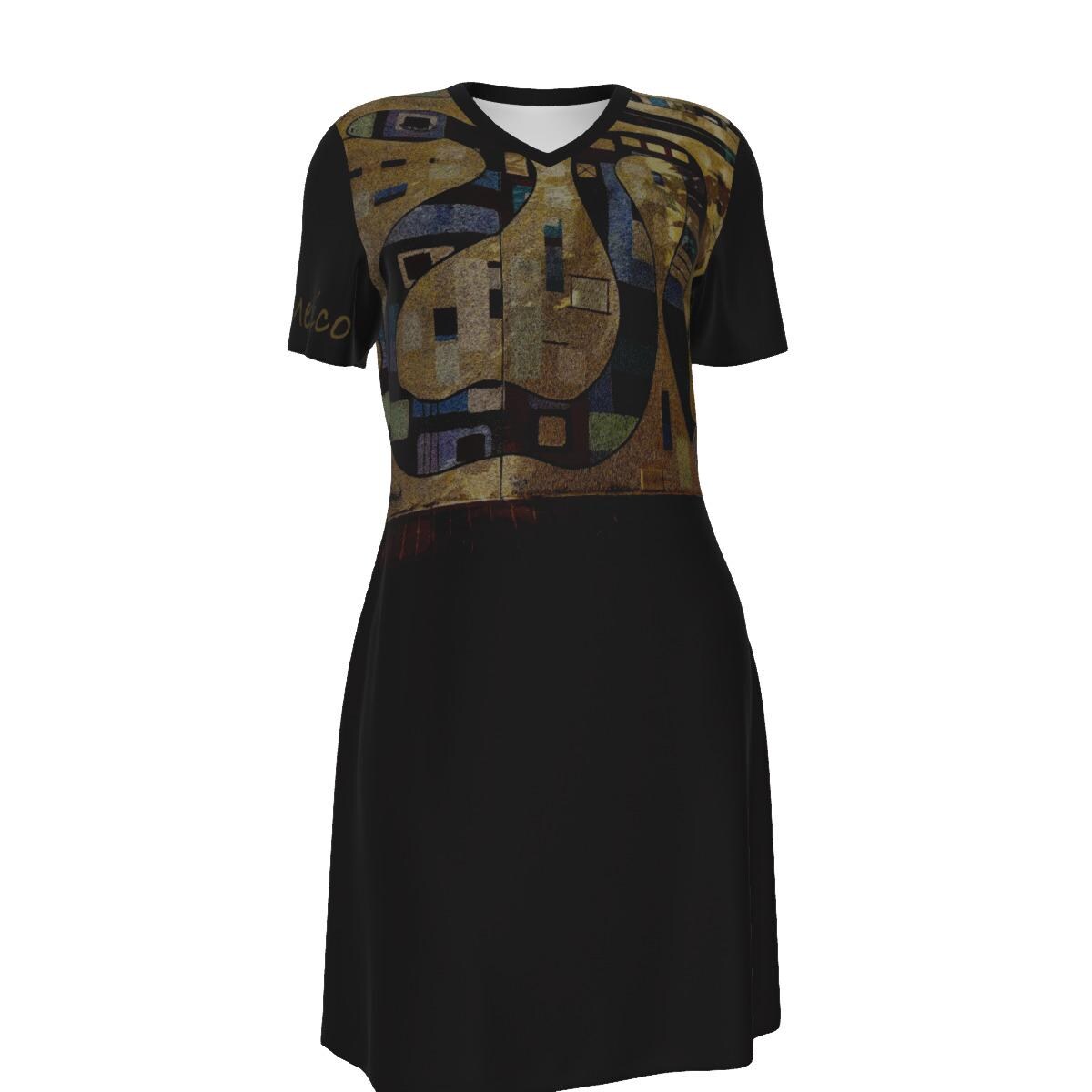 Snake Mural New Mexico All Cotton Short Sleeve Dress