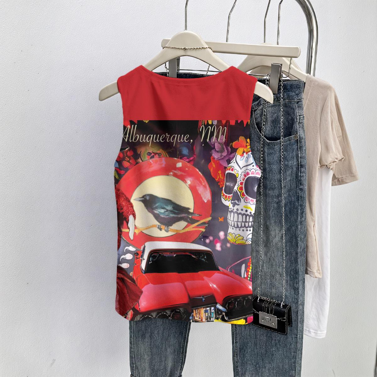 Day of the Dead New Mexico Women Cotton Sleeveless Tee