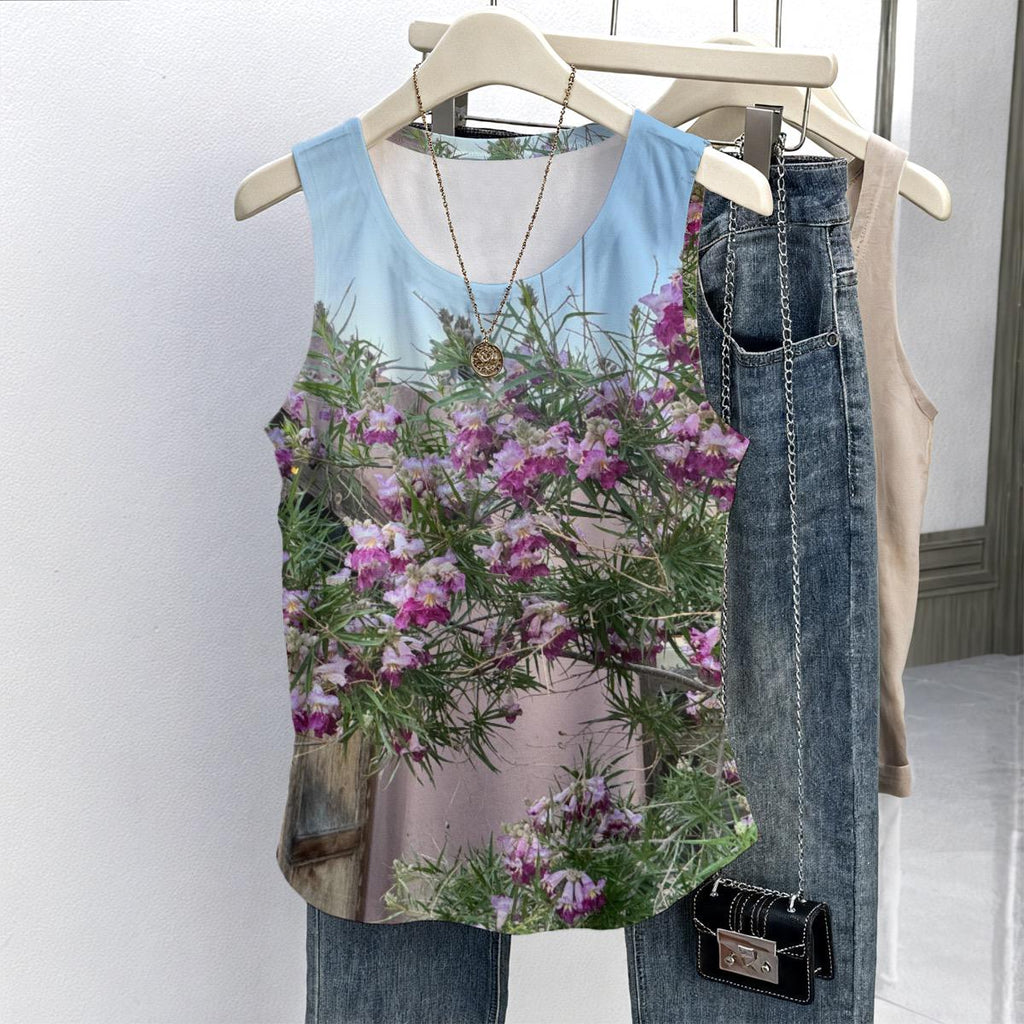 New Mexico Rose Womens Cotton Sleeveless Tee