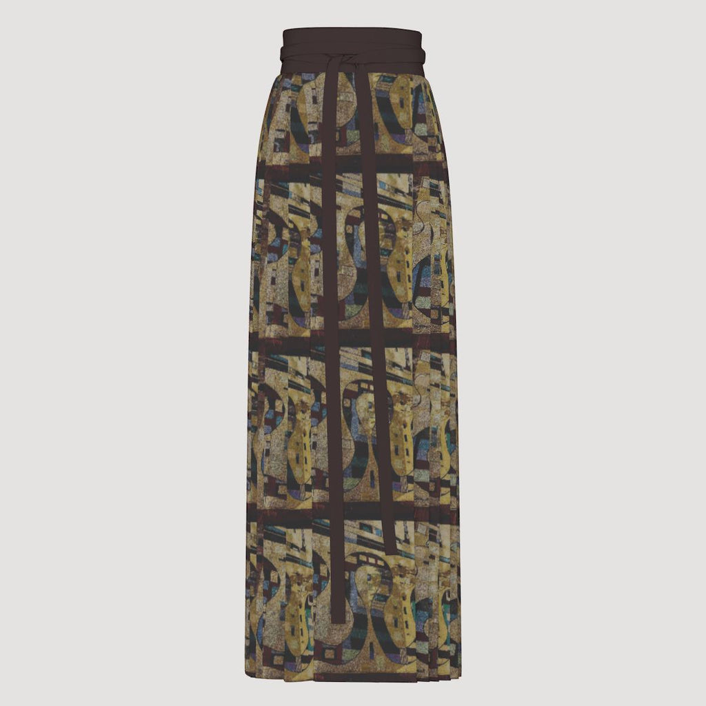 Snake MURAL  Women Traditional Chinese Pleated Skirt