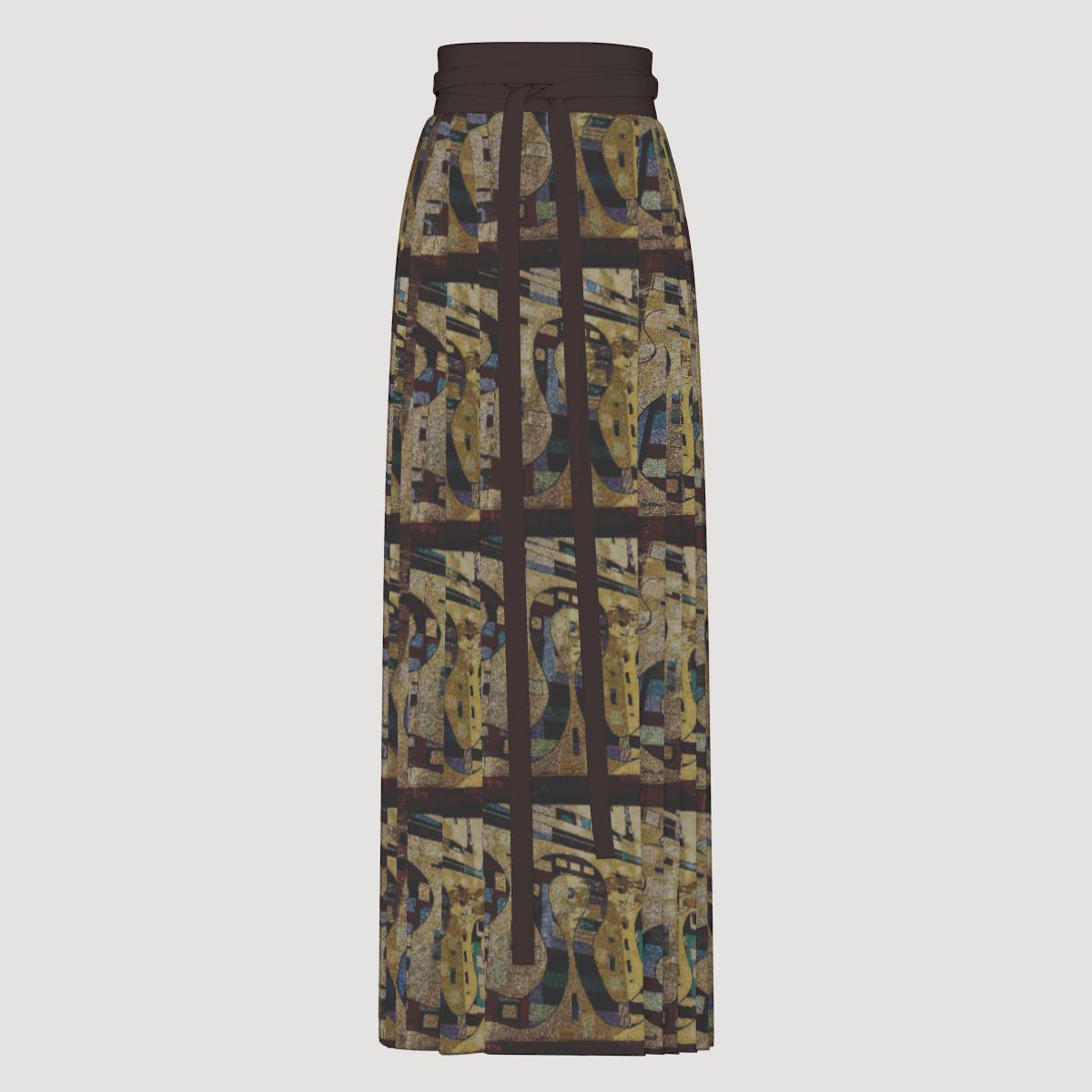 Snake MURAL  Women Traditional Chinese Pleated Skirt