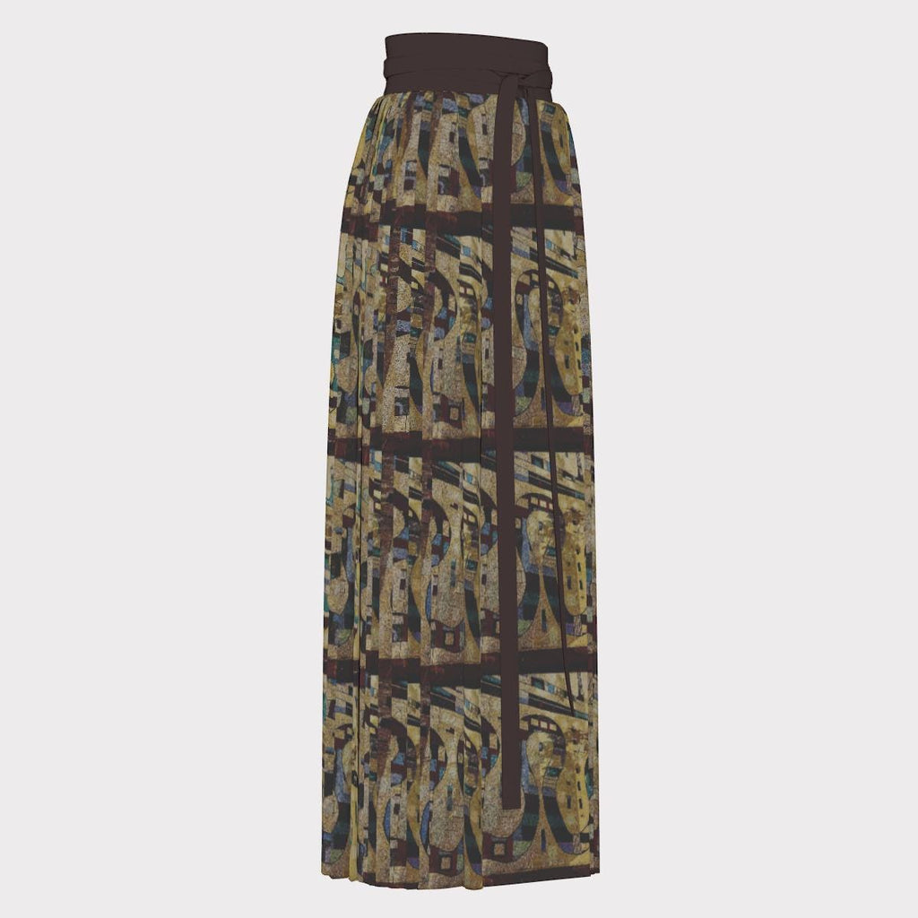 Snake MURAL  Women Traditional Chinese Pleated Skirt