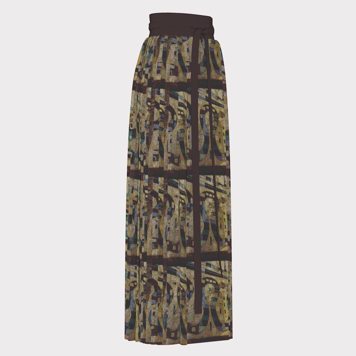 Snake MURAL  Women Traditional Chinese Pleated Skirt