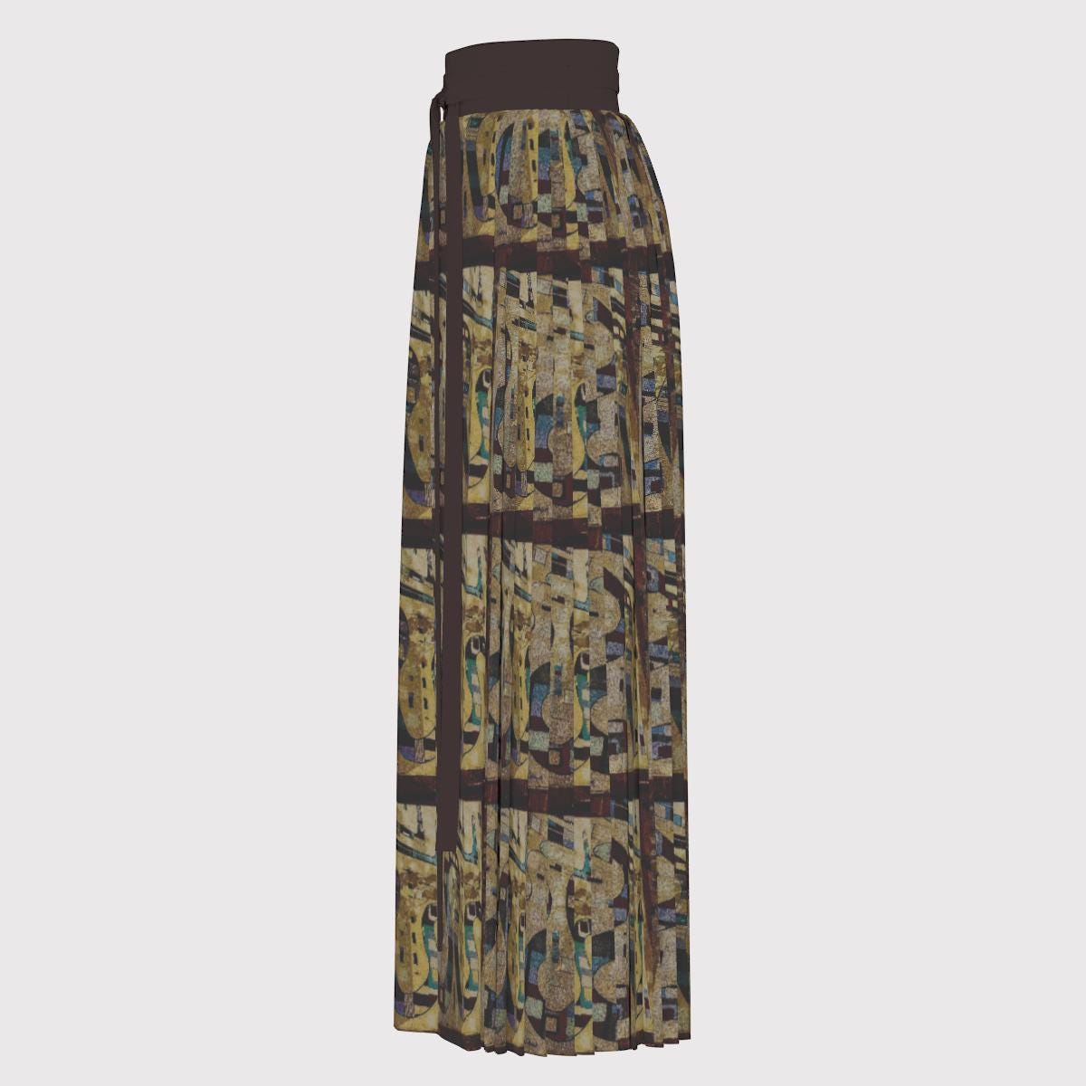 Snake MURAL  Women Traditional Chinese Pleated Skirt