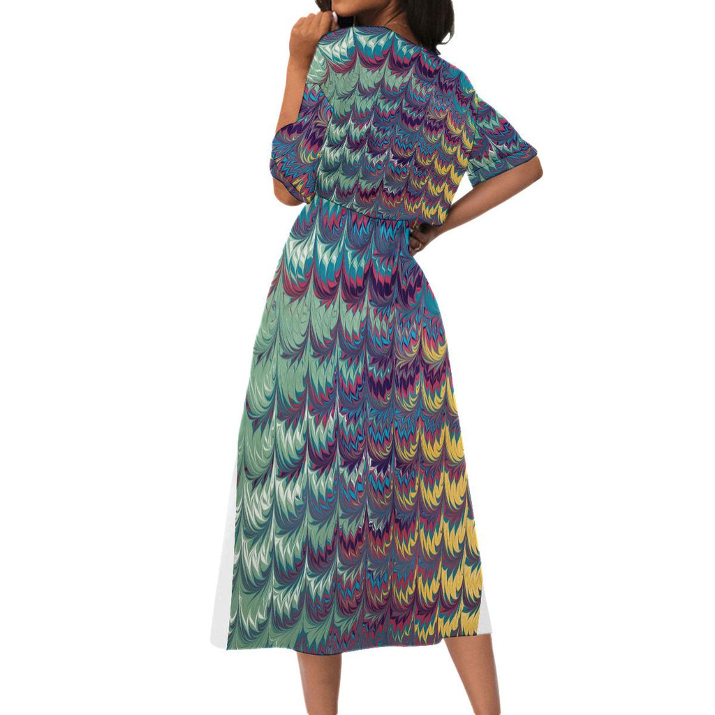 Sara's Purple Women's Elastic Waist Dress