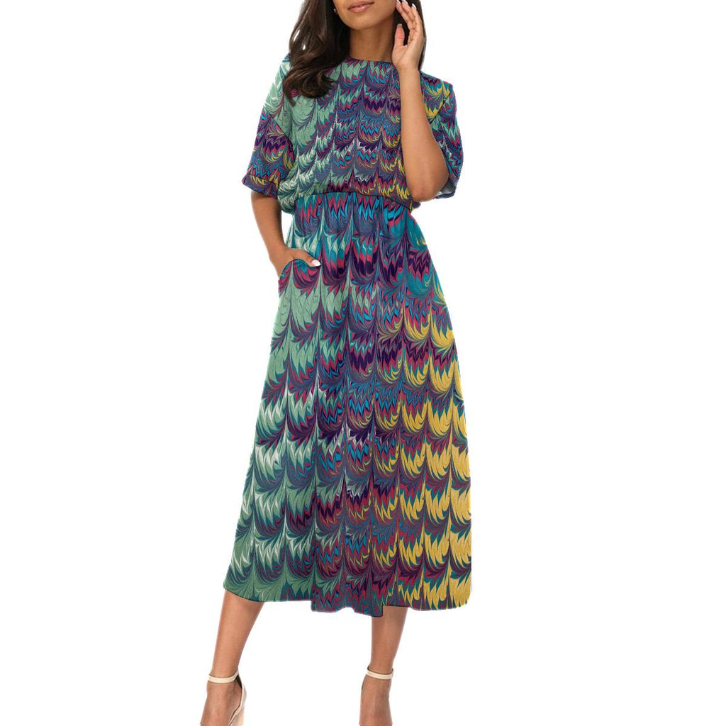 Sara's Purple Women's Elastic Waist Dress